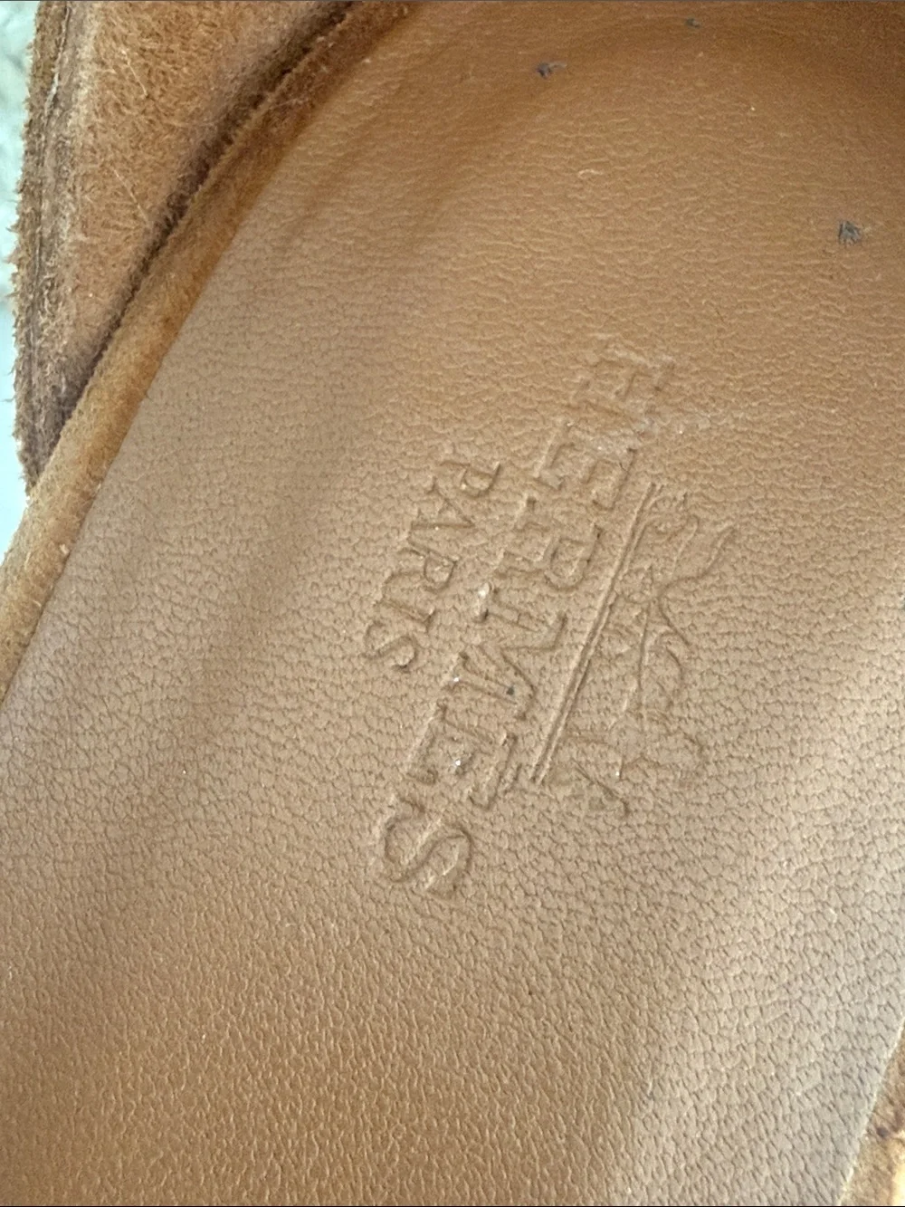 Hermes Tan Suede Espadrille Wedge size 38 Sandals